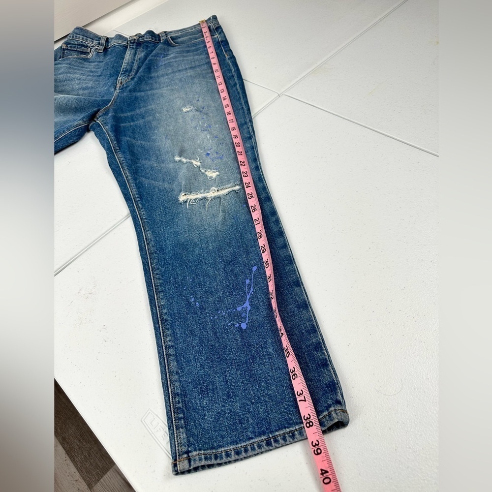NWOT Hudson Holly Straight High Rise Paint Splatter Distressed Jeans Never Ever - Picture 6 of 13